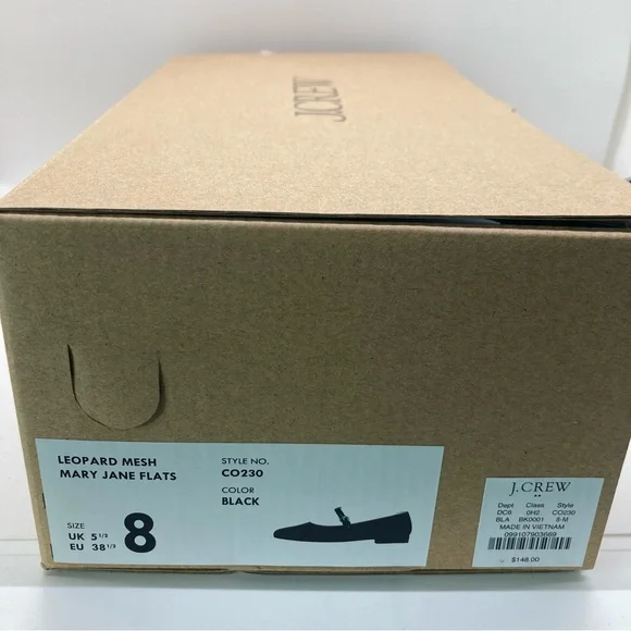 J. Crew Factory Black Leopard mesh Mary Jane flats - Picture 12 of 13